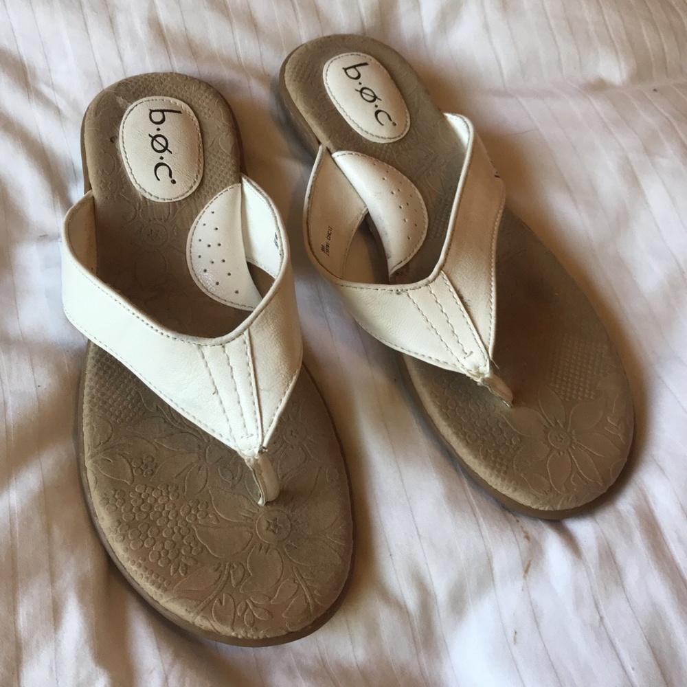 white flip flops